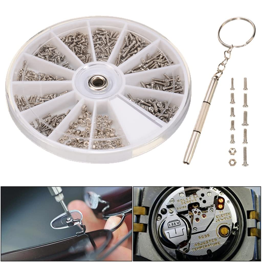 600pcs Assorted Screws Repair Kit Tool Watch Clock Eye Glasses Accessories Screw
