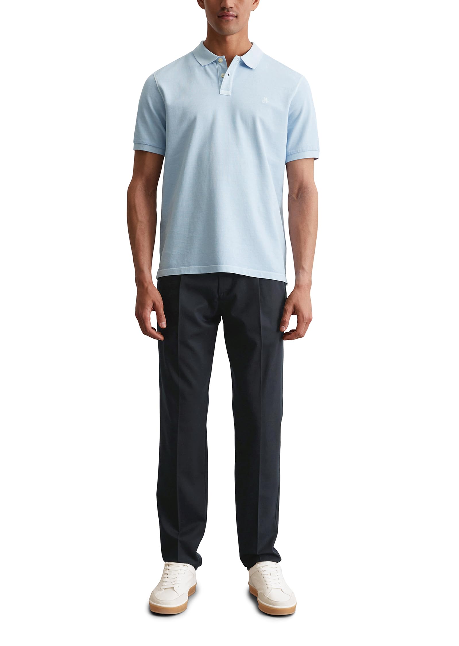 Marc O'Polo Herren Kurzarm-Poloshirt aus Bio-Baumwolle Regular Fit, Blau (Starlight), XL