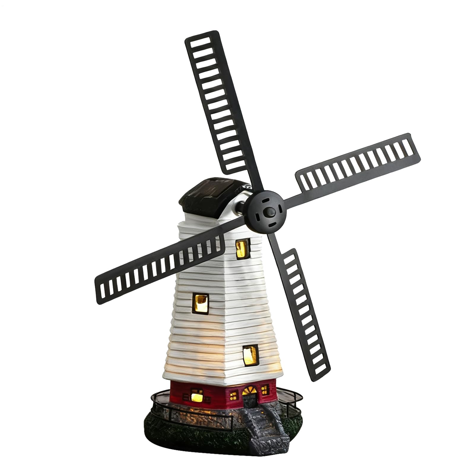 Casa De Luz Exterior Escultura Decorativa Solar LED Molino De Viento