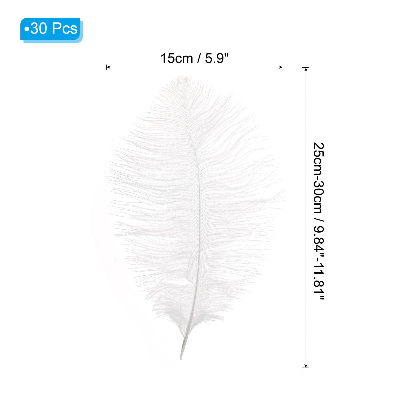 PATIKIL 8-10 Inch(20-25cm) Ostrich Feathers - Image 2