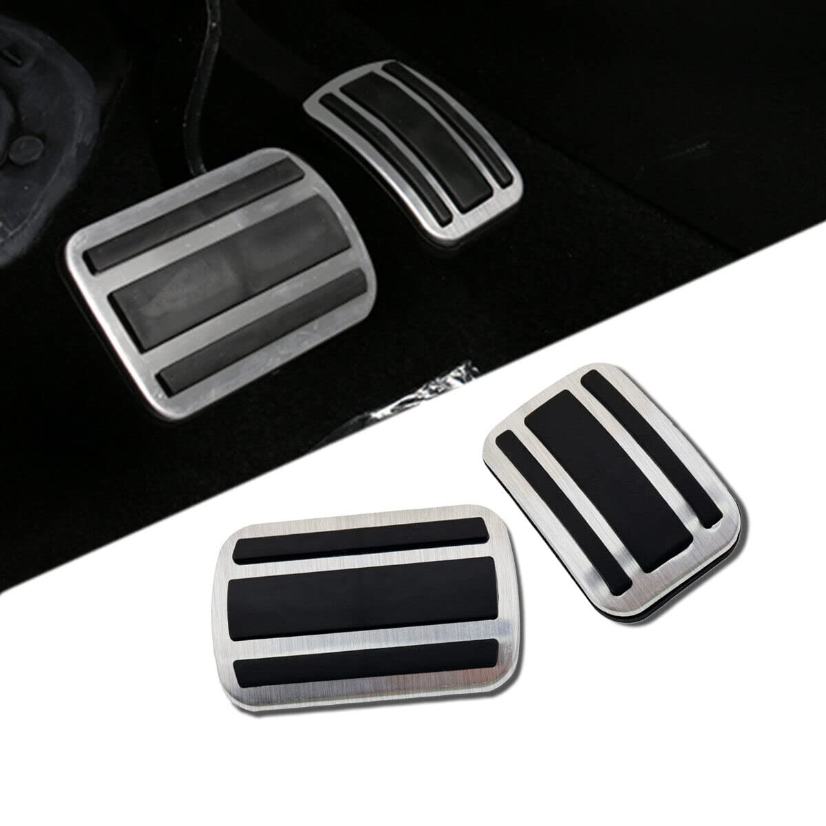 Set Copripedali In Alluminio E Gomma Per Peugeot 308, 3008, 5008, 408 (2014-2020) | Antiscivolo, Facili Da Installare | Pedale Freno E Acceleratore