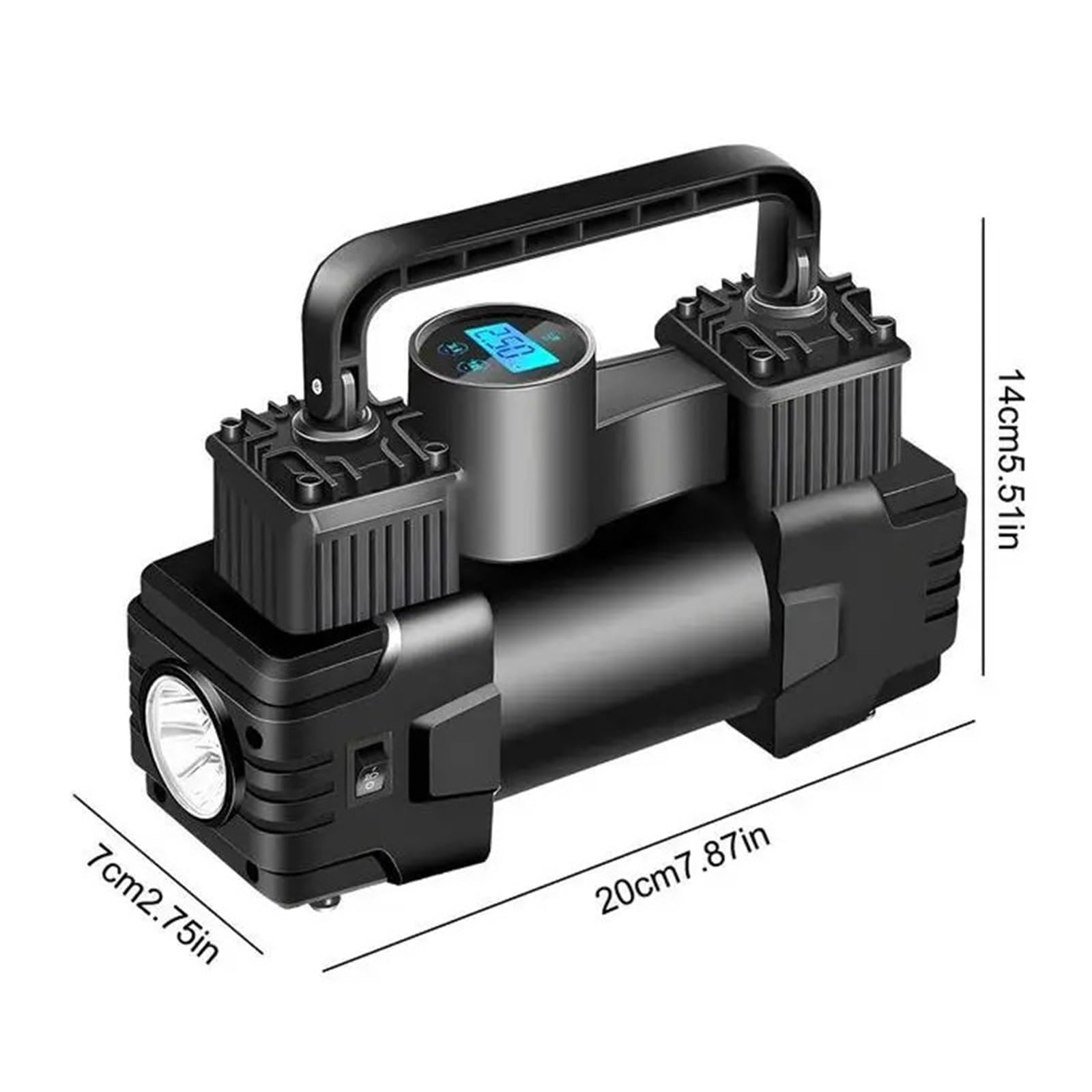 12V Pompa Powietrza W Oponach Samochodowych Wielofunkcyjna Inflacyjna Sprężarki LED Light Cyfrowy Wyświetlacz Pompka Do Opon Motocykla Natychmiastowa Inflacja(Digital display)