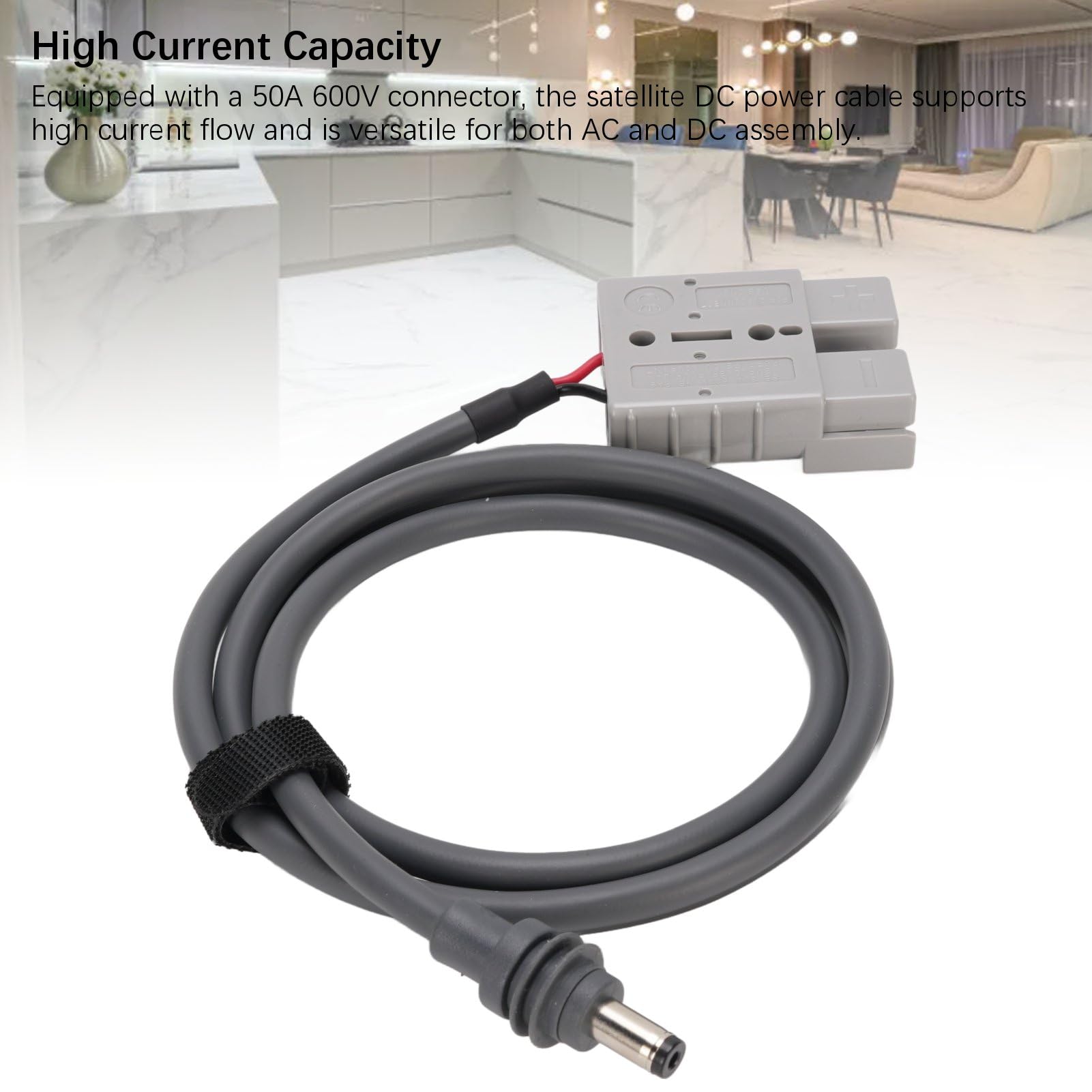 Kabel zasilający DC ze złączem Anderson 50A 600V do anteny satelitarnej, przedłużacz 18AWG PVC ABS 10 m / 32,8 ft, odporny na deszcz na zewnątrz (10 m)