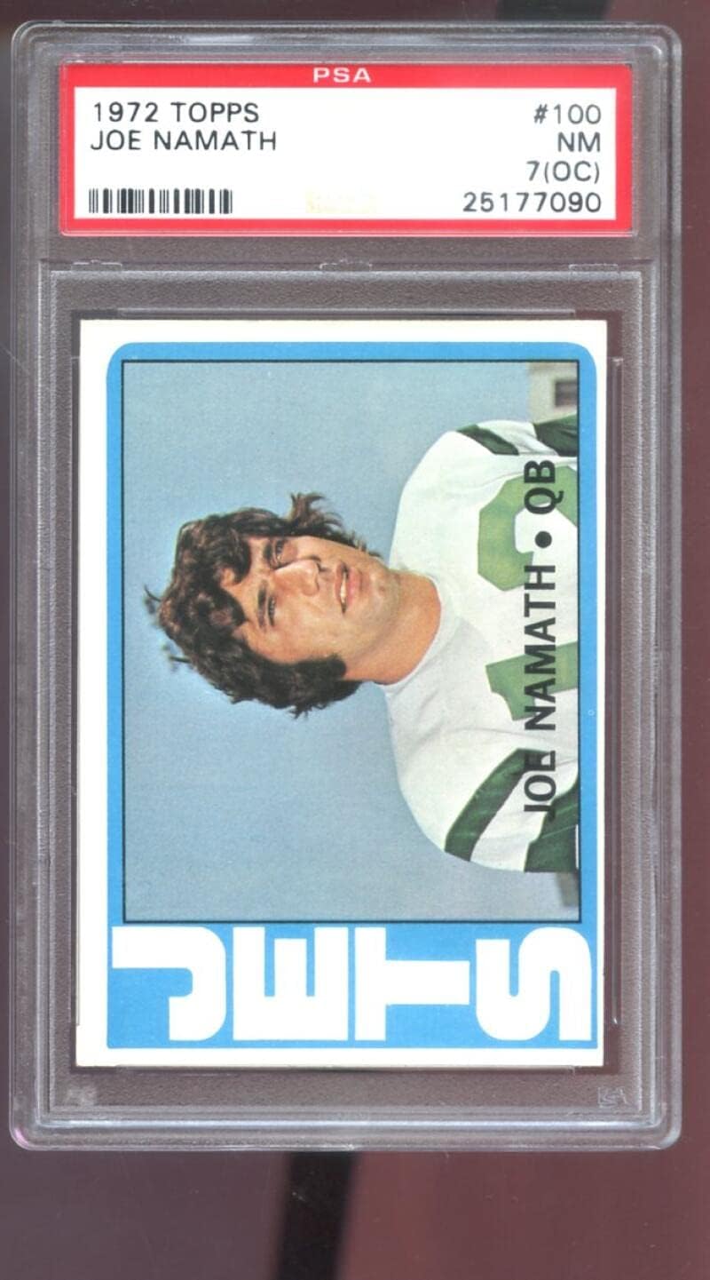 1972 Topps #100 Joe Namath PSA 7 (OC) Graded Football Card NFL New York Jets