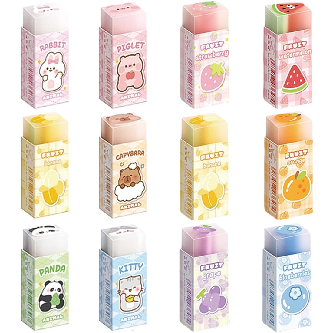 Gomme Animali Carine Gomme Da Cancellare Carine Per Bambini - 12Pcs Con
