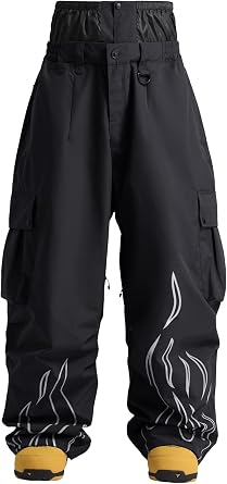 GSOU SNOW Mens Womens Baggy Snow Pants Snowboard Ski Pants Waterproof