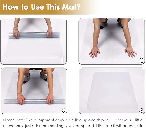 Miniatura 8 de Funda protectora de alfombra de área grande, protector de alfombra de plástico transparente con almohadilla adhesiva, tapetes de vinilo transparente
