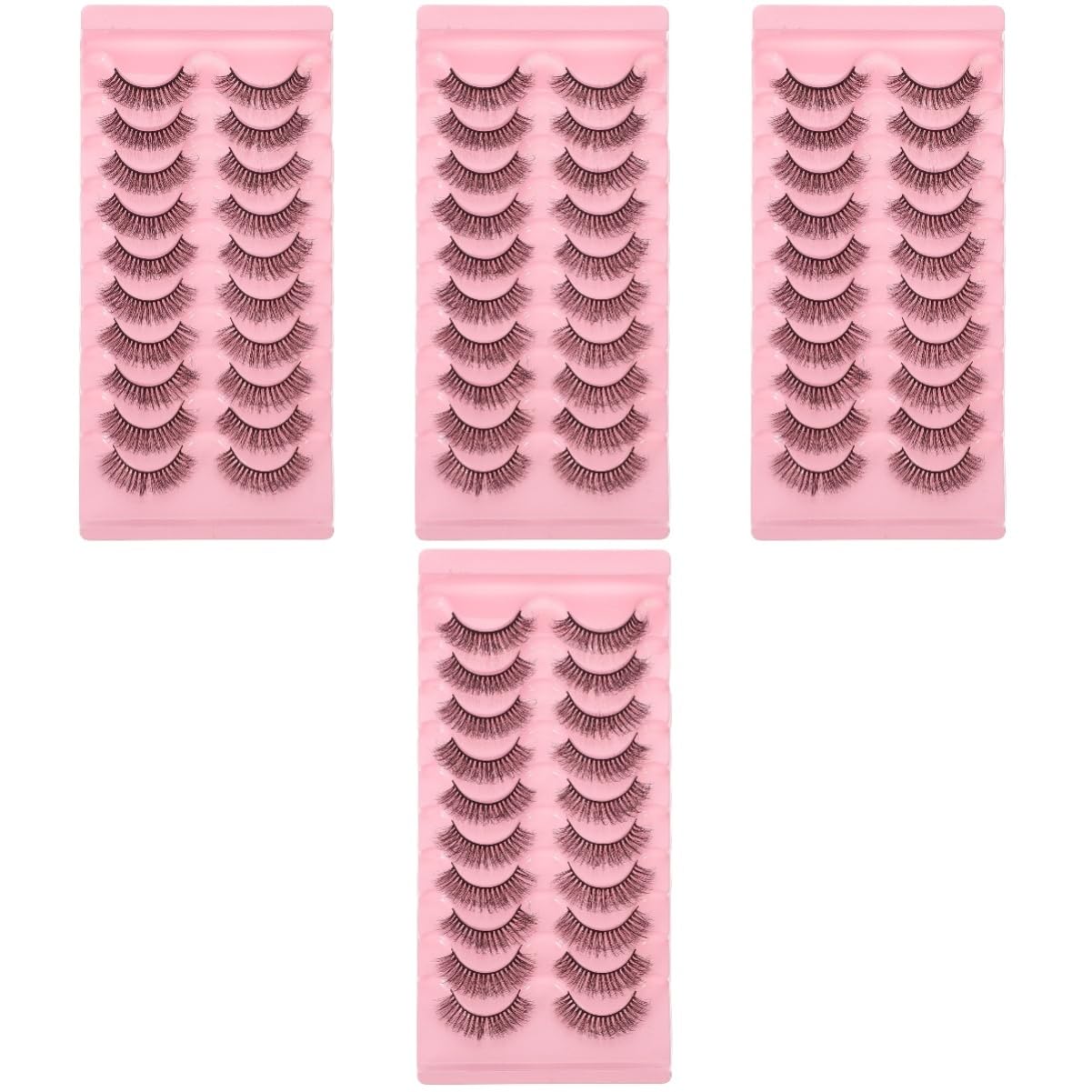 MAGICLULU 4 Set Di Ciglia Finte Complete Ciglia A Grappolo Soffici E Sottili Per Donne Accessorio Per Il Trucco Dallaspetto Naturale 10 Paia*4