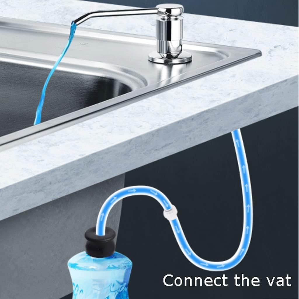 Useful Sink Soap Dispenser Press-Type Liquid Dispenser Stainless Steel Soap Pump with Extension Tube Kitchen Dish Soap Dispenser Easy to Clean (Color : Type B)