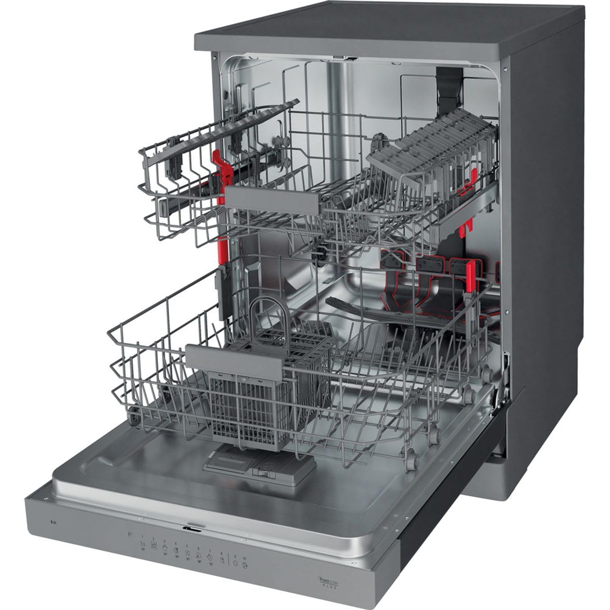 Bauknecht - BFO 3C33 P 6.5 X Freistehender Geschirrspüler - 14 Maßgedecke - PowerClean, ActiveDry, Sensor-Programm - Edelstahl-Design - Energieeffizienzklasse D - 85 x 59 x 60 cm (HxTxB) - Edelstahl