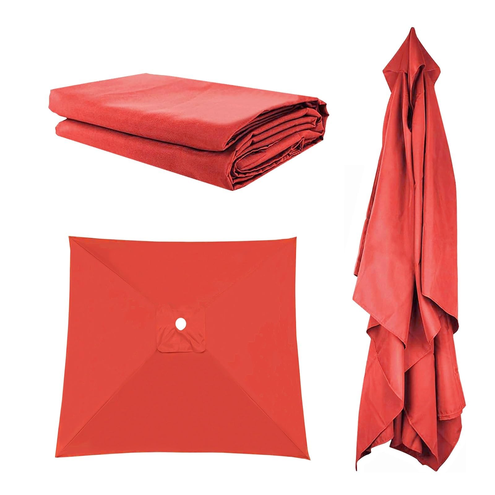 Telo di Ricambio per Ombrellone Giardino, Copertura Rechange Tessuto per Parasole Rechange Telo per Ombrellone da Giardino Red 3x3m