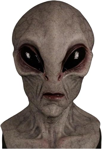 Miniatura 8 de Máscara de alienígena OVNI realista en 3D, Scarry para Halloween, de látex visible, cubierta para la cabeza, novedad, accesorio para fiesta de