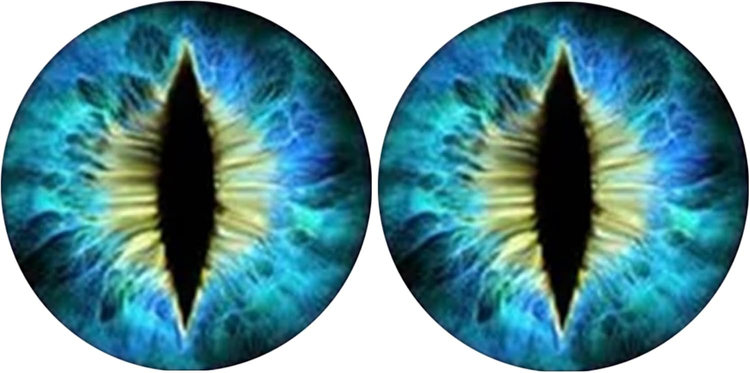 2PCS Beast Eyes Decals, Eyes Light Sticker Decals, 3D Stereo Eyes Stickers Decal Round, Auto Unique DIY Pair Beast Eye Light Decals for Truck Car Body Window Bumper Decoration (Blue)