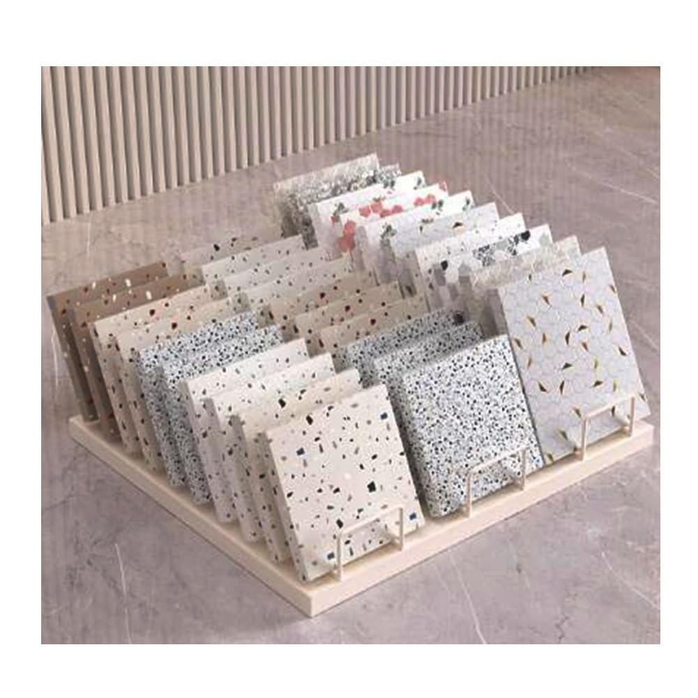 Rack à carrelage robuste en métal beige 50 cm pour vitrine