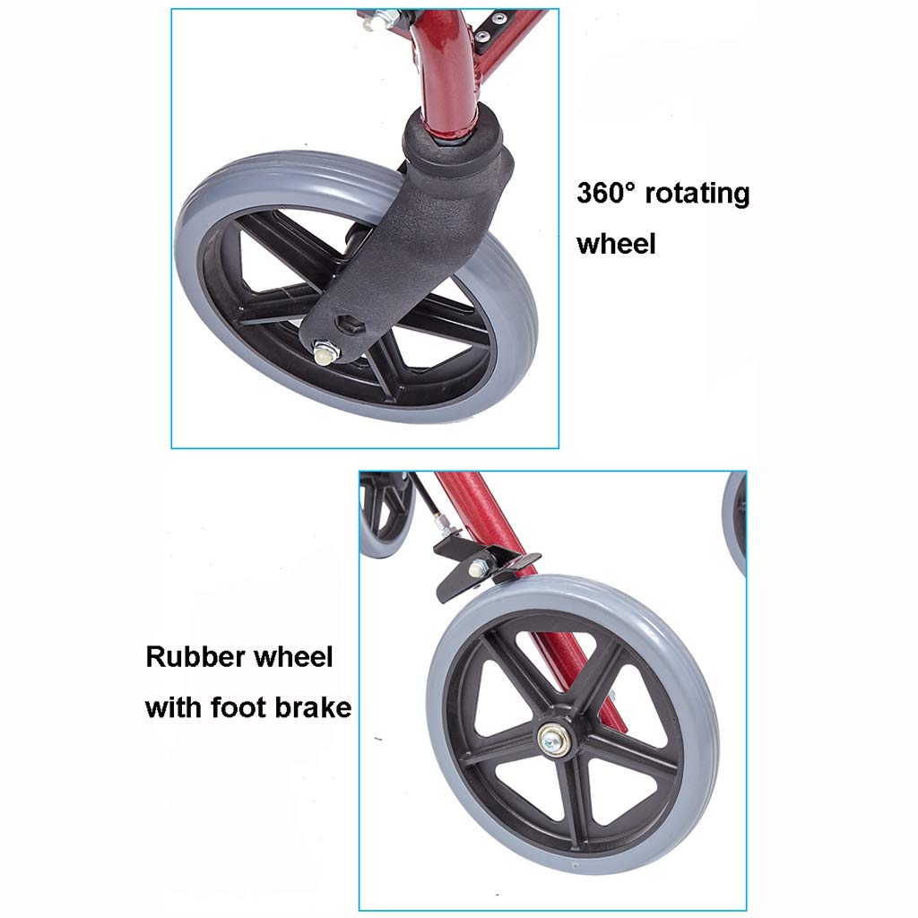 Andador plegable para caminar, andador, andador, carrito de la compra con asiento y freno de mano, para ancianos, estrella de luz