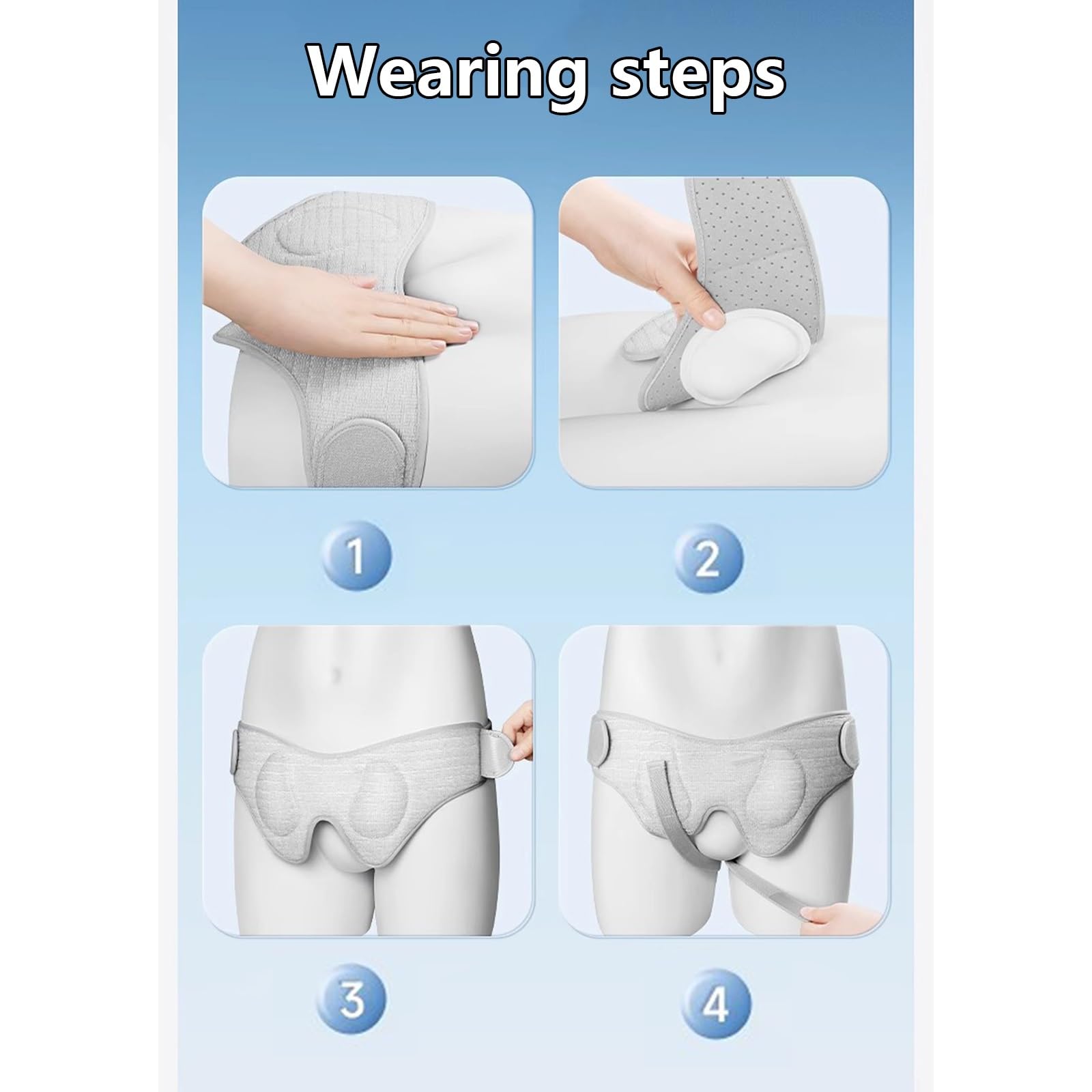 Cinto Erniario, Cinto per Ernia Inguinale, Mutande per Ernia Inguinale, Tessuto Traspirante E Confortevole, Cintura Medica per Ernia Regolabile, Adatta per Uso Postoperatorio(White,Small)