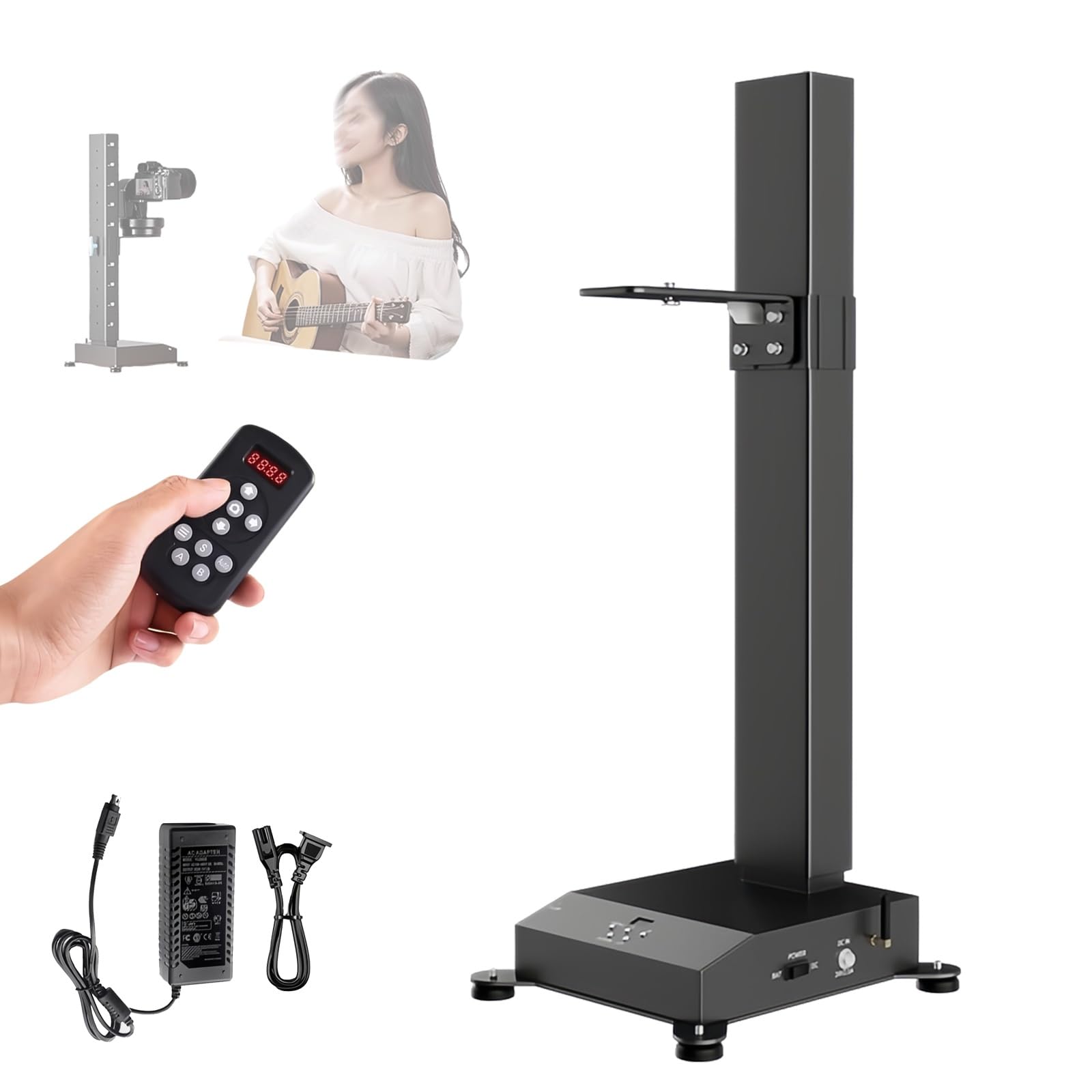 Deslizador de cámara motorizado con control remoto, soporte vertical de 50 cm para transmisión en vivo, escaneo de memoria de punto AB, 10 alturas preestablecidas, ideal para transmisión y videografía