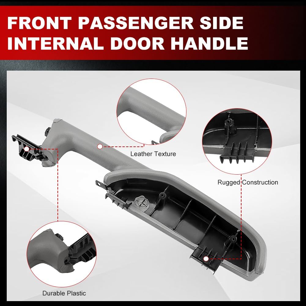 Interior Door Armrest Handle Front Left Driver Side Compatible with 1999-2006 Chevy GMC, Suburban/Tahoe/Avalanche, Yukon Escalade Replacement for 12472876 (Light Gary(Right Passenger))