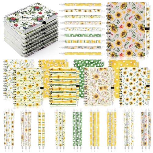Carnet A5 tournesol et stylo bille pour vos notes quotidiennes