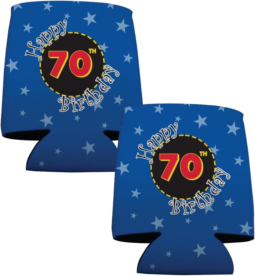 VictoryStore Can and Beverage Coolers - 70th Birthday Party, Set of 6