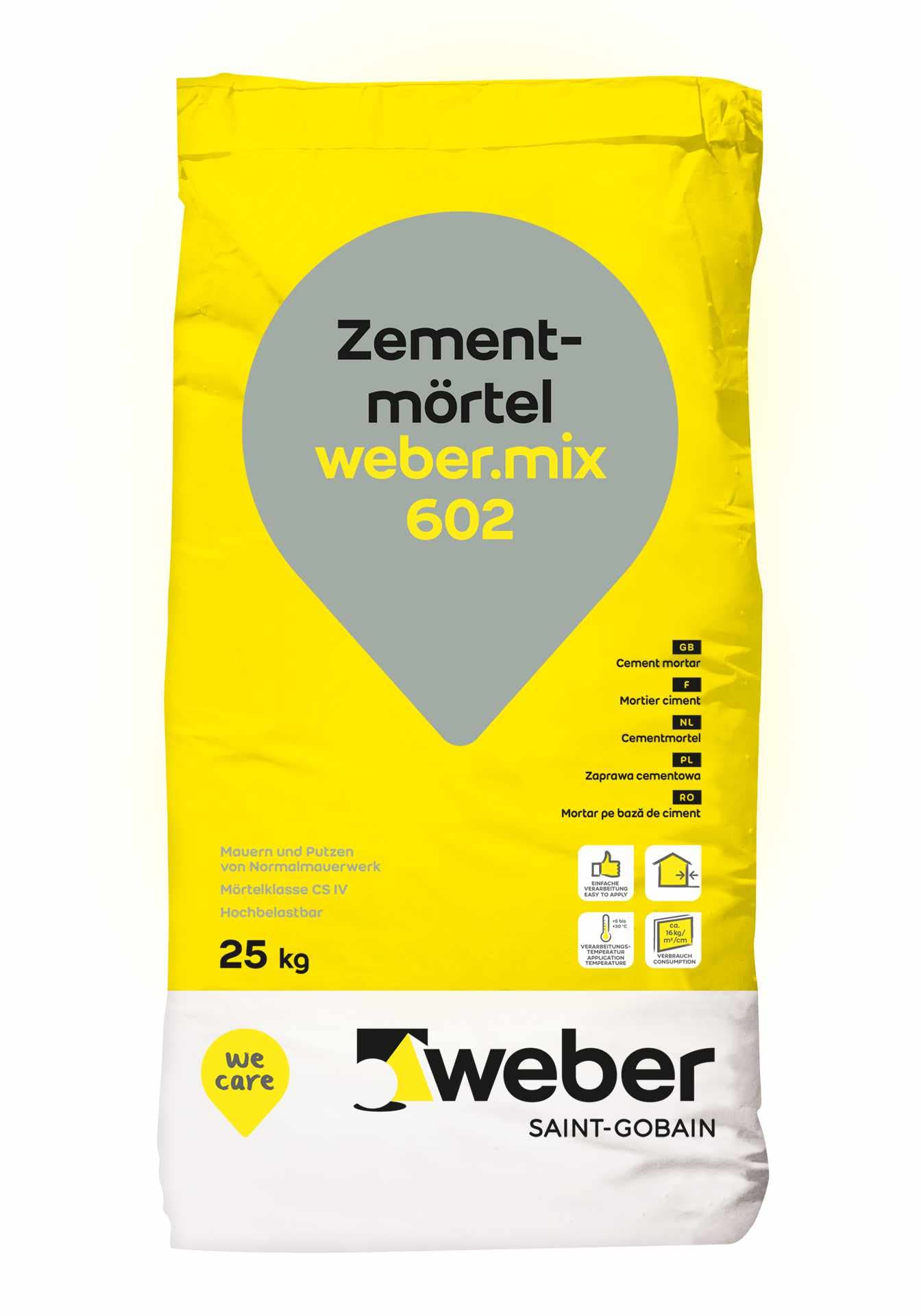 Saint-Gobain Weber Zementmörtel Weber.mix 602 naturgrau 25 kg Sack