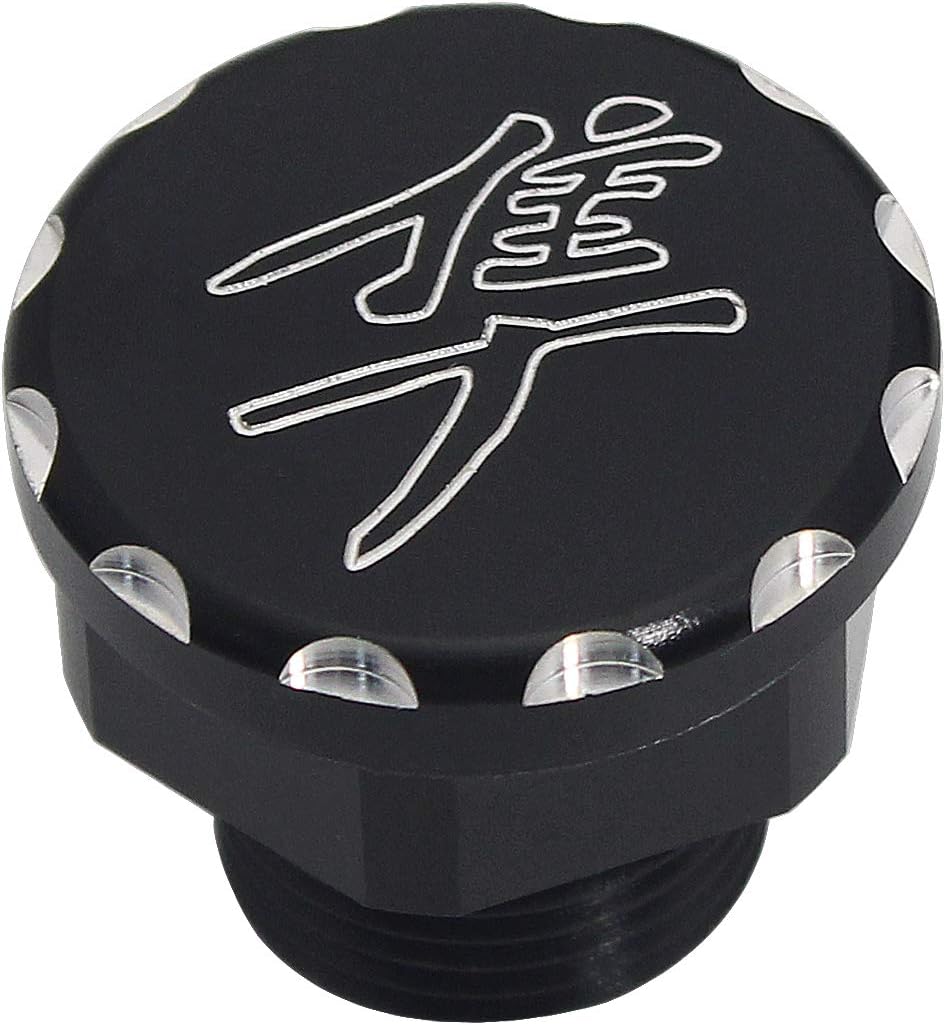 Oil Filler Cap Screw, Compatible with Suzuki GSX1300R Hayabusa 1999-2020 (Black)