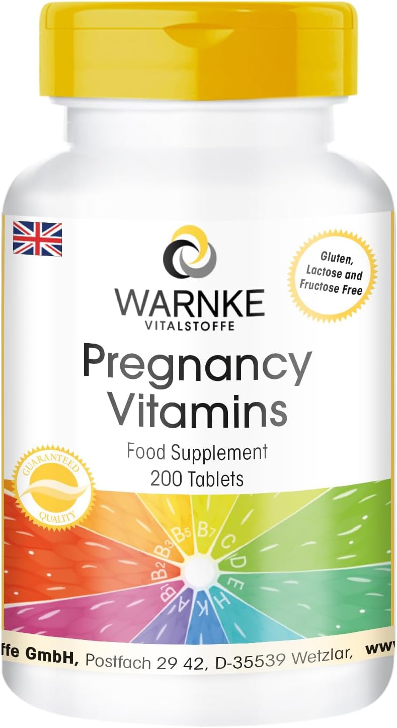 Pregnant Vitamins - 200 Tablets for 9 Months, 13 micronutrients per Tablet, Safe Dosage | Warnke Vitalstoffe - German Pharmacy Quality