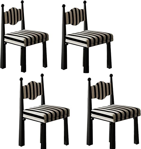 Miniatura 16 de Sillas de comedor de madera, juego de sillas de comedor de tela de lino, sillas de acento con respaldo, silla de maquillaje medieval sin brazos