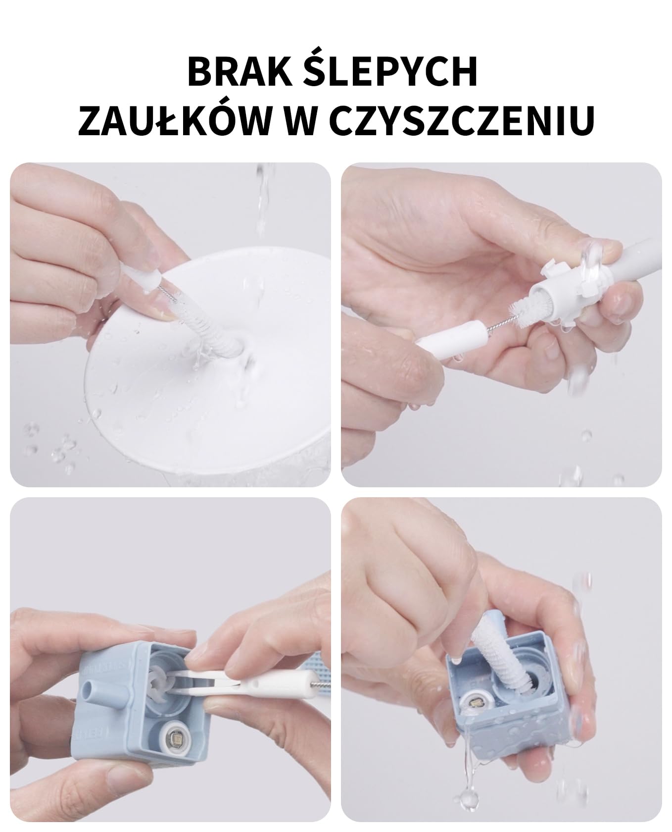 PETKIT Zestaw do Czyszczenia Fontann dla Zwierząt, Szczotka do Czyszczenia Fontanny dla Kota, Szczotki i Gąbki do Czyszczenia, do Fontann dla Zwierząt Eversweet, Trwały, Odporny na Rdzę