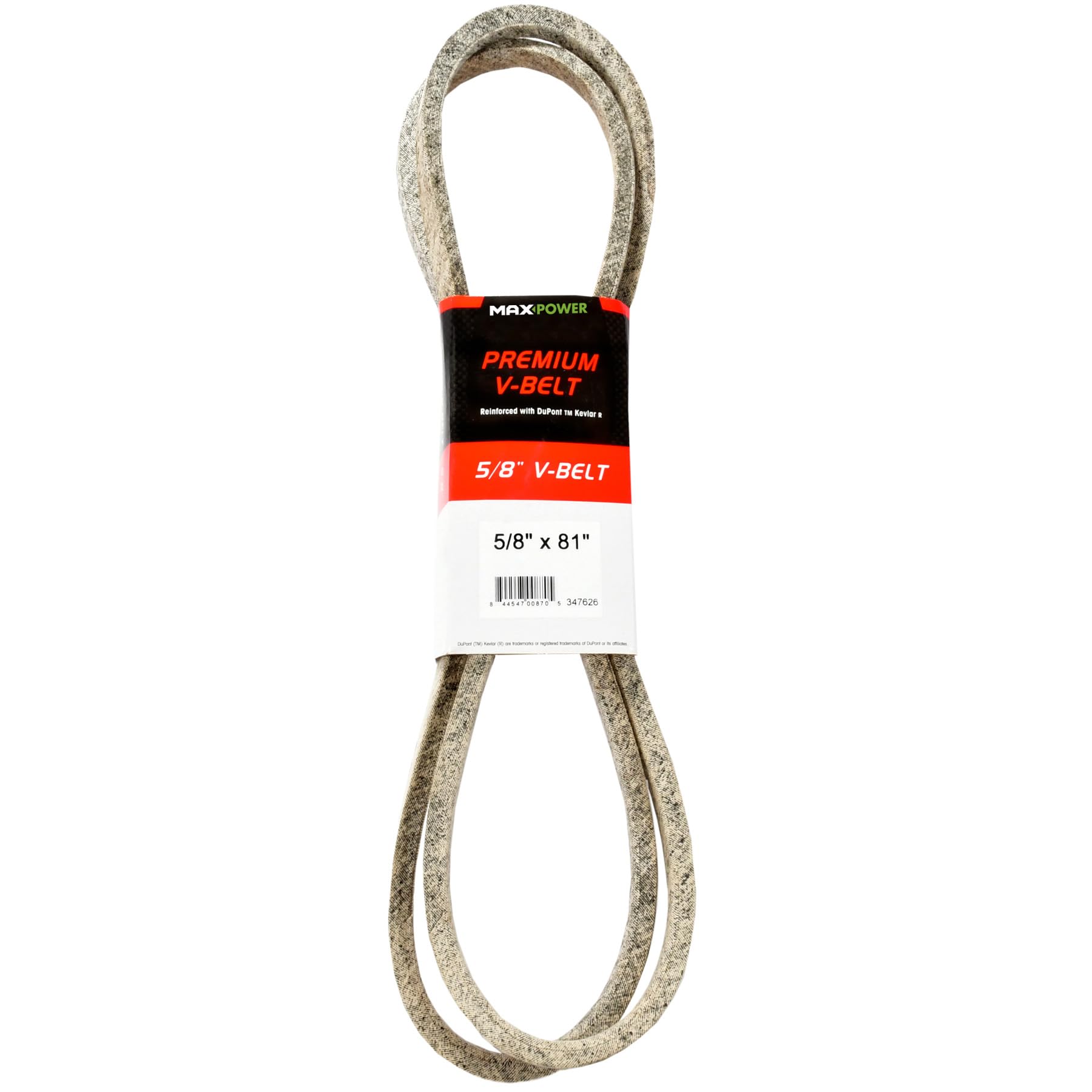 Maxpower 347626 Premium Belt Reinforced with Kevlar Fiber Cords, 5/8" x 81"