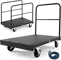 Vista 11 de VEVOR Carrito de mesa plegable, carrito de mesa resistente con ruedas giratorias de 5 pulgadas, carrito de plataforma de paneles de yeso de 1800