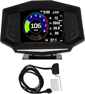 Tbest Monitor HUD para carro, monitor HUD para carro, medidor de inclinação OBD2 GPS, multifunções, alarme de excesso de velocidade, medidor inteligente, visor LCD para todos os veículos