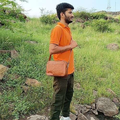 10 Inch Handmade Genuine Leather Crossbody Bag Men Women Unisex Teens Purse Wallet Satchel Handbag Messenger Sling Bags3