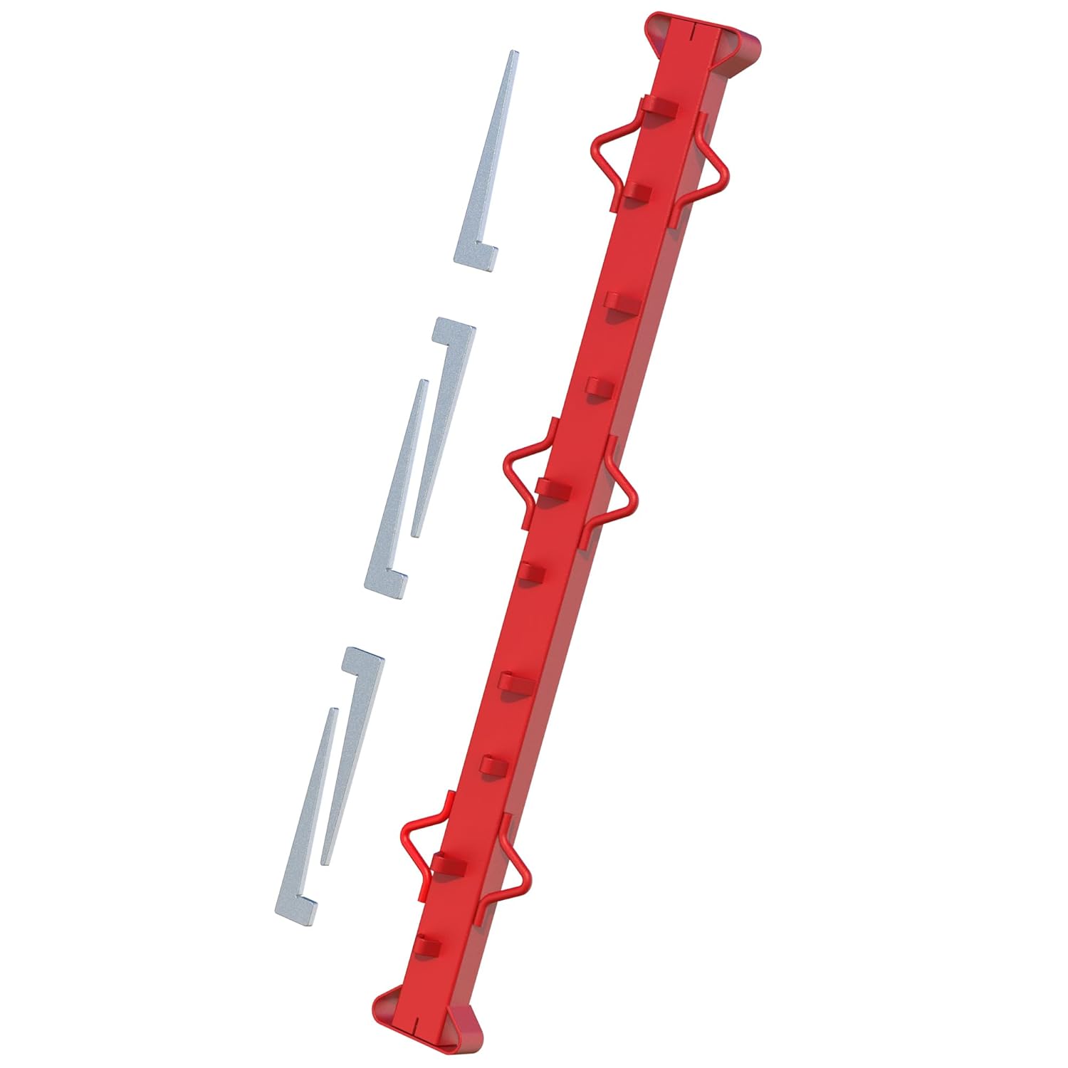 4ft Woven Wire Fence Stretcher Bar with 5 Wedges, Fencing Tools, Steel Woven Wire Stretcher