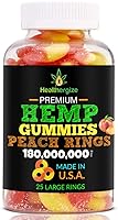 Vista 1 de Gomitas de cáñamo, anillos de durazno con el mejor sabor, aceite de cáñamo natural, para relajarse, dormir, incomodidad, espalda, rodillas