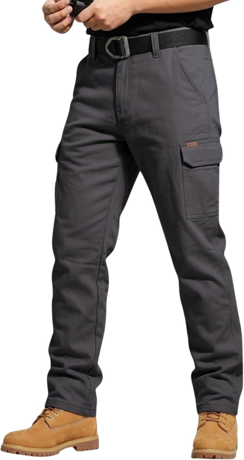 STANLEY Fleece Lined Work Pants for Men with Cargo Pockets, Winter Workwear
