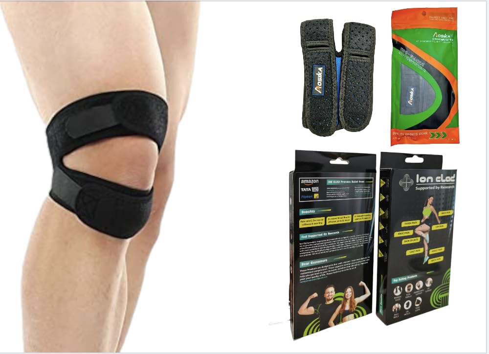 Ion Clad Scientist Developed Dual Patella X-Shaped Adjustable Knee Compression Strap for Kids, Men & Women for Pain Relief, Arthritis, Tendonitis, Bursitis Stabilizer Brace. Aosika Manufactured (B09X39YYKM) Amazon Price History, Amazon Price Tracker