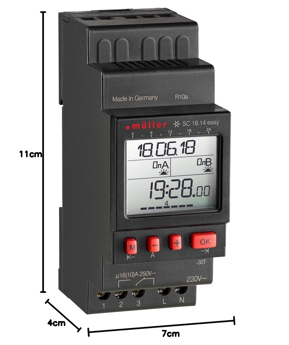 Müller SC 18.14 Easy 230V 50-60Hz Programador horario para Carril Digital 230V AC 16A/250V