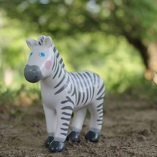 Miniatura 3 de HABA Little Friends Zebra - Figura de juguete de animales de zoológico de plástico grueso de 4 pulgadas
