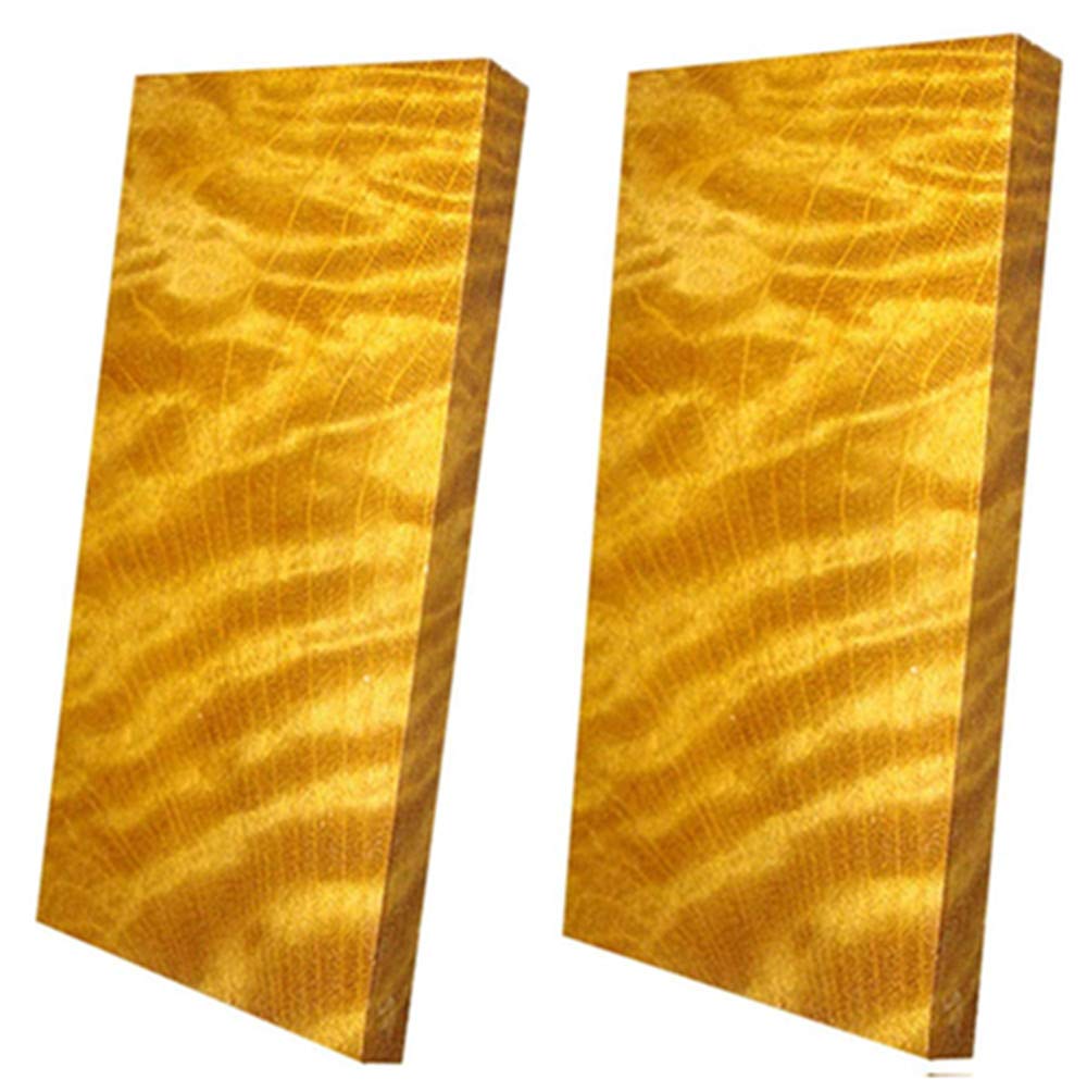 1 Paire de Vague d'eau en Soie Dorée Phoebe Nanmu bois Couteau Poignée Dalles écailles Poignées Matériel pour Couteaux Fabriquant des Lames Vierges (4,72 "x1,57" x0,39 ")