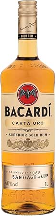 BACARDÍ Carta Oro Gold Rum, Vol. 37,5%, 100 cl / 1 l, iconico rum dei Caraibi, ideale per il cocktail Cuba Libre