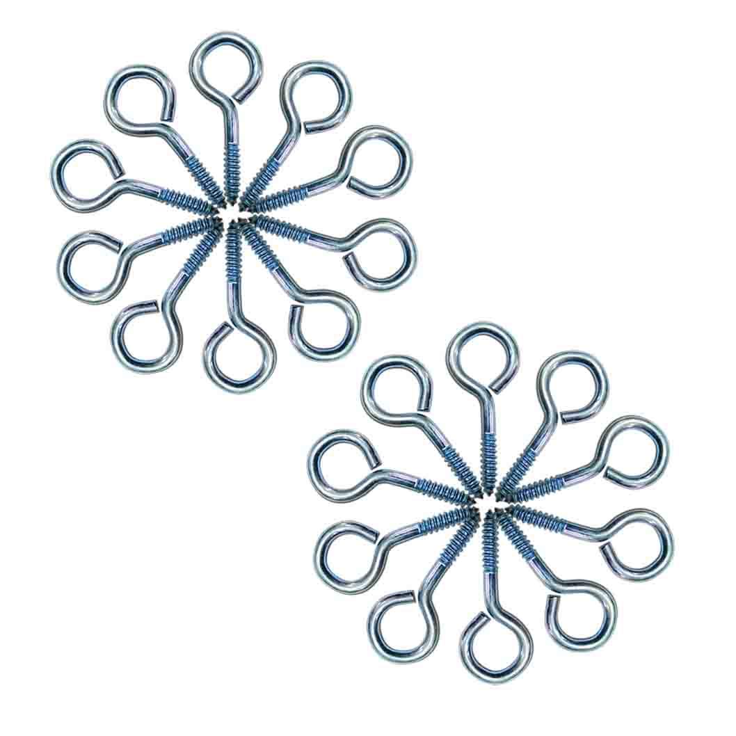 Eckj - Ganci A Vite In Metallo, 20 Pezzi, Con Ganci A Forma Di Occhio, In Metallo, Zincati, Colore: Blu-image