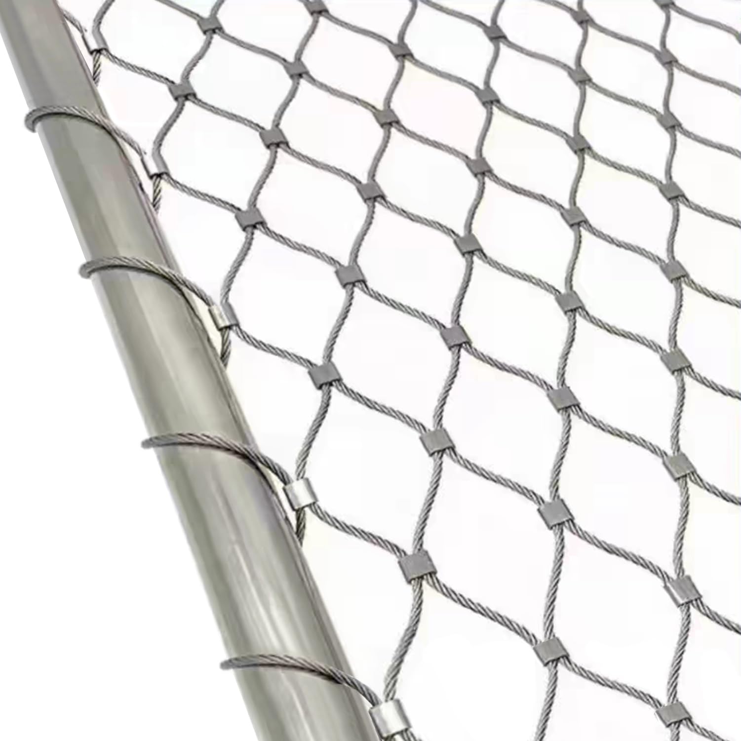 Malla de Cuerda de Acero Inox 304, Red de Seguridad Para Balcones, 6cm/1.5mm Flexible Mallas de Cuerda para Barandillas Exterior(0.7x20m)