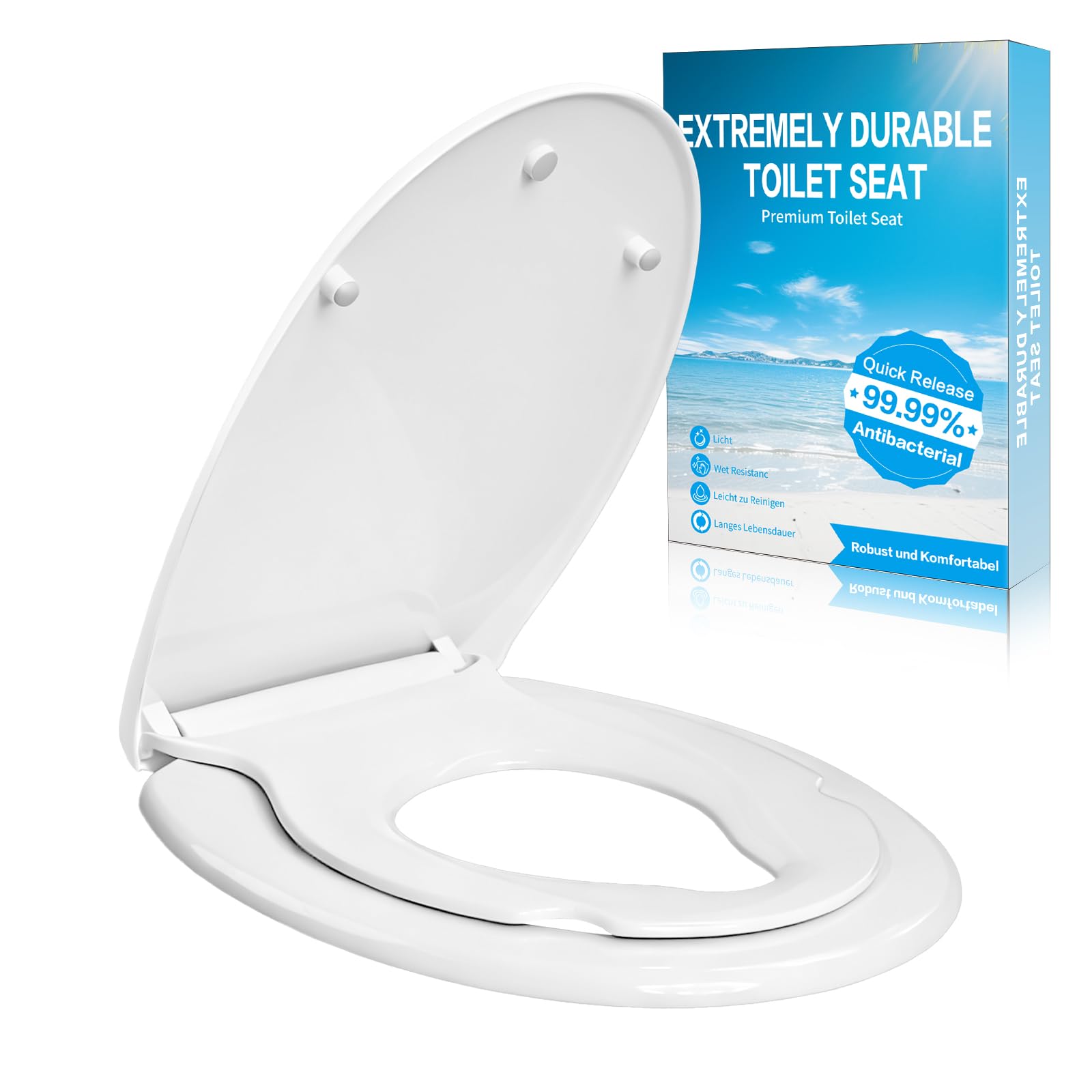 Abattant WC enfant en O blanc avec frein de chute et lunette clipsable déclipsable