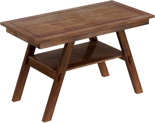 Miniatura 9 de KLMM Moderno juego de mesa de madera maciza de 6 piezas con estante de almacenamiento juego de mesa de cocina con banco y 4 sillas nogal L