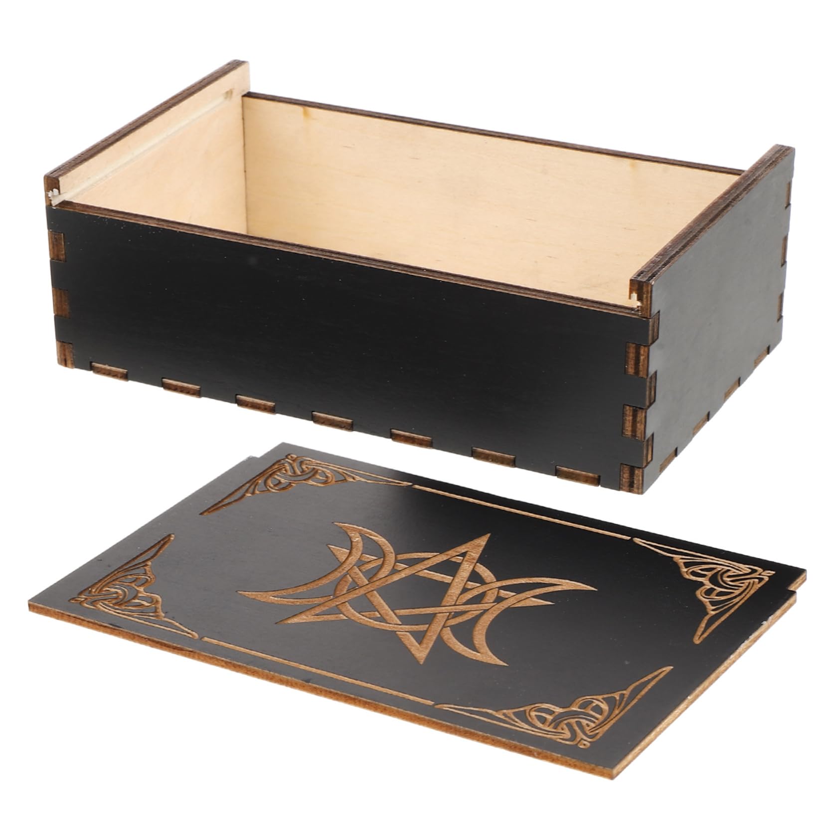 Sosoport Lot De 4 Boîtes En Bois Pour Cartes De Jeu Organiseur De Cartes Rangement De Cartes Étui Pour Cartes Conteneur En Bois Organiseur De Cartes Noir