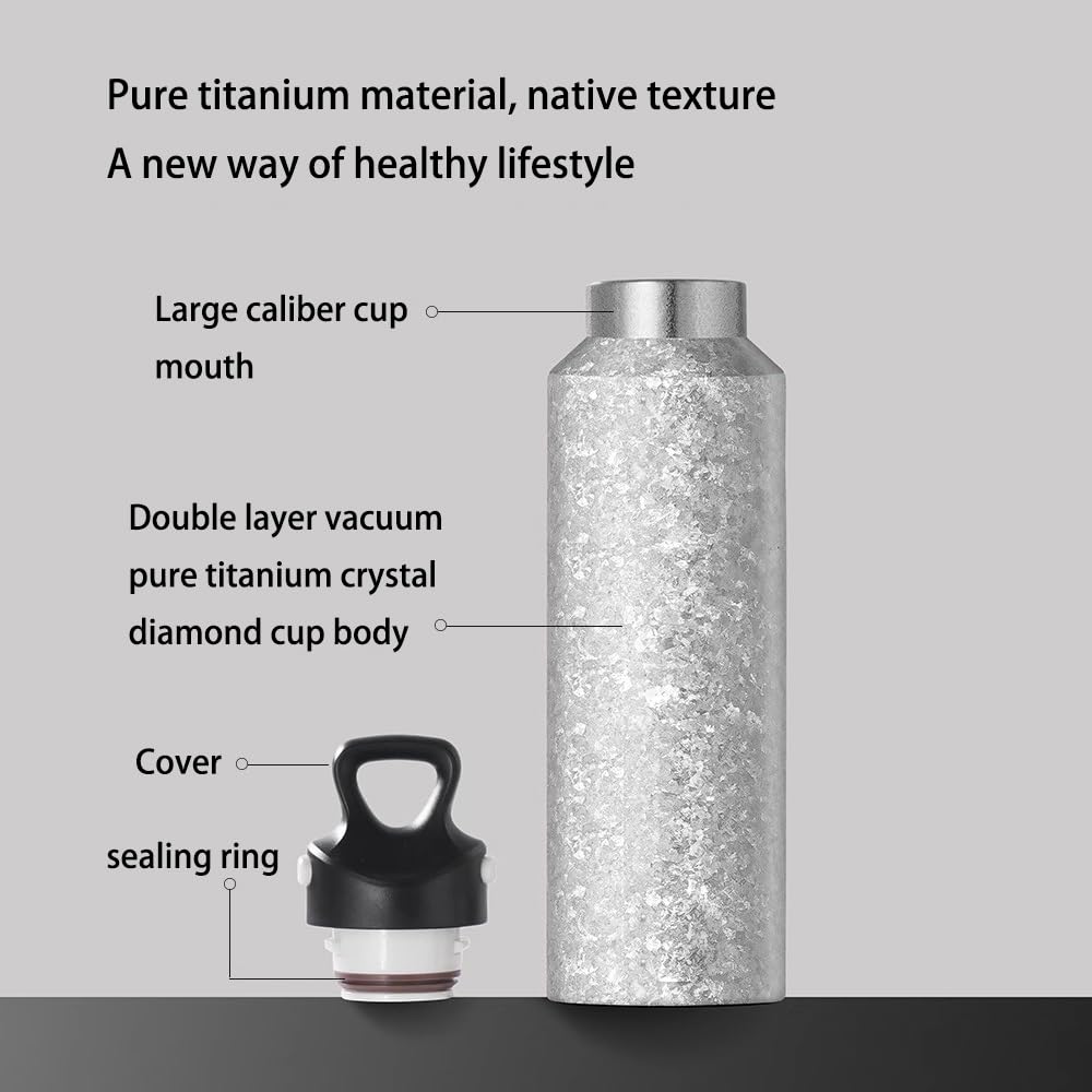 Bouteille de sport en titane - 600 ml, bouteille d'hydratation for le sport, bouteille en titane pur | Gourde étanche et pratique for le cyclisme, gobelet léger for le camping, la randonnée, les voyag