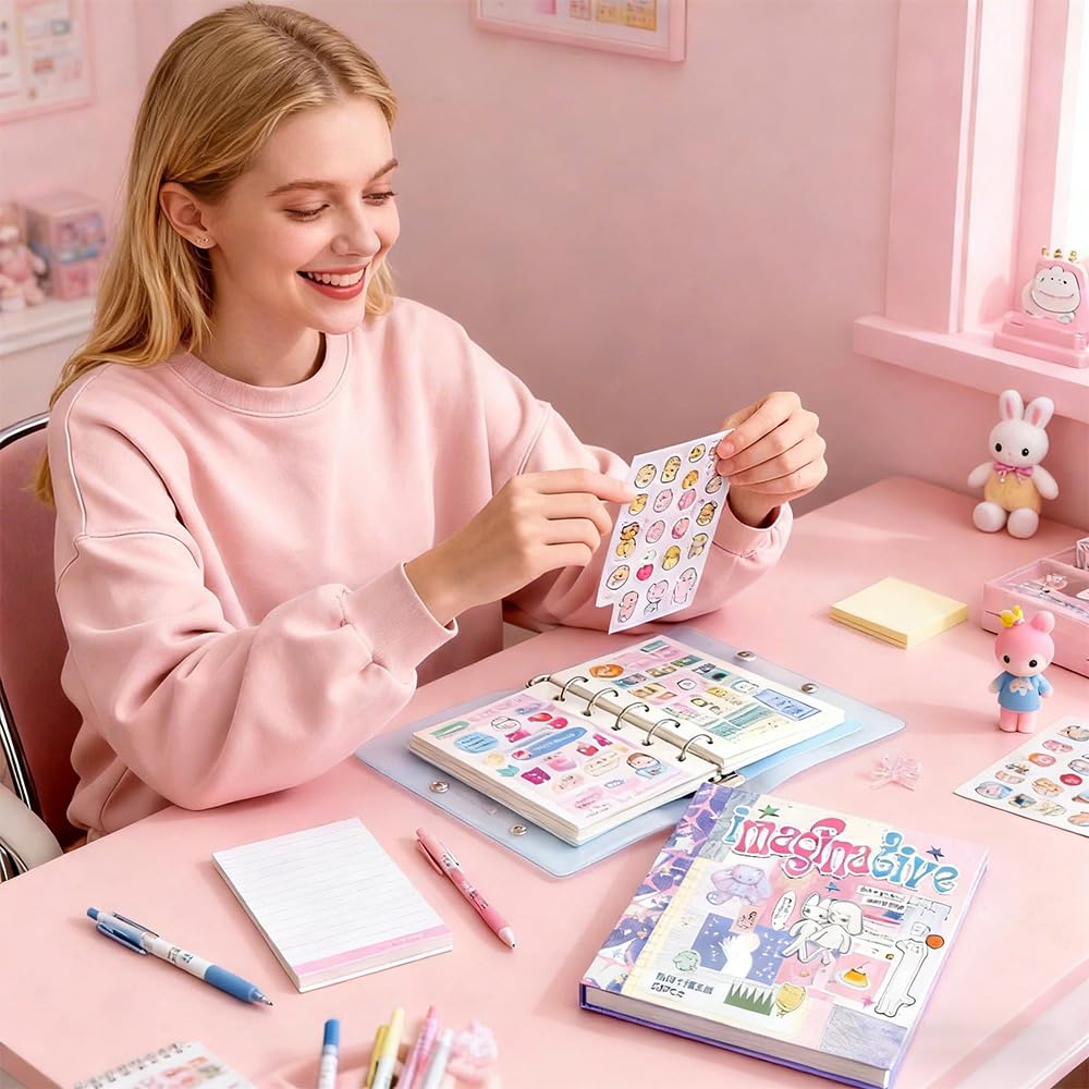 Dreamy Aesthetic Stickerbuch – 30 Blatt Mit Glänzenden, Matten & Sandmatten Aufklebern | Für Tagebücher, Scrapbooking & Vision Boards