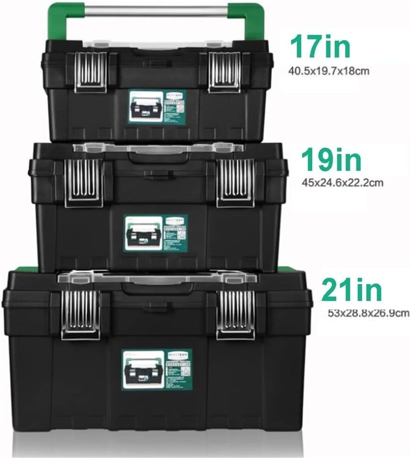 Cassetta portautensili portatile, 53,3 cm, in acciaio inox e plastica, multifunzione, con serratura in metallo, per elettricisti e riparazioni, soluzione di archiviazione durevole
