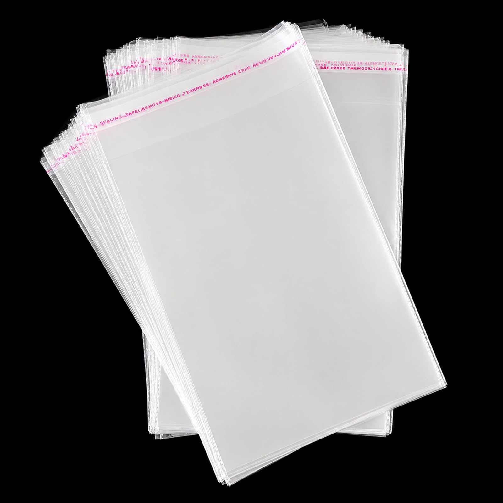 Self Seal Clear Cellophane Bags Pack of 100, A4 Self Sealing Cellophane Display Bag/Sealable Bags, Adhesive Cookies Bags, Cellophane Bags for Cookies, Sweets, Gifts, Jewelry, 22x30CM